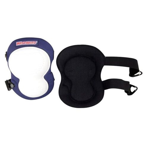 Westward Knee Pad, Non-skid, Foam Pad, Plastic Cap, Quick Release Closure, 2 Straps, Blue, White, Universal - 1 Each in Kuwait