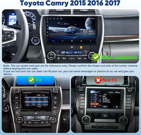 Upgraded Android 14 Car Radio 4+64G for Toyota Camry 2015 2026 2017 Wireless Carplay Android Auto, 10.1 inch Touch Screen Car Stereo with Backup Camera, AM/FM/RDS, AUX, DSP, SWC in Kuwait