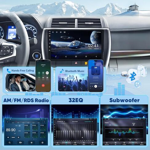 Upgraded Android 14 Car Radio 4+64G for Toyota Camry 2015 2026 2017 Wireless Carplay Android Auto, 10.1 inch Touch Screen Car Stereo with Backup Camera, AM/FM/RDS, AUX, DSP, SWC in Kuwait
