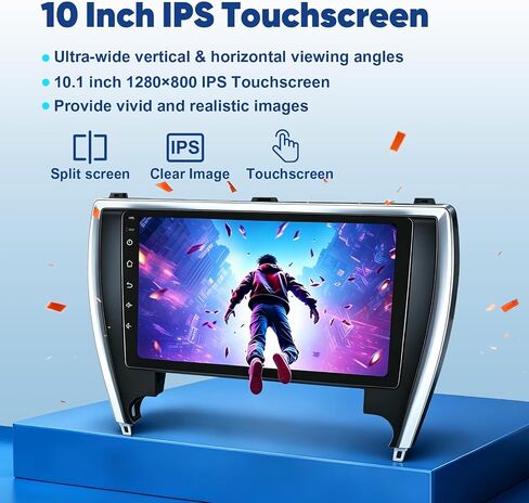 Upgraded Android 14 Car Radio 4+64G for Toyota Camry 2015 2026 2017 Wireless Carplay Android Auto, 10.1 inch Touch Screen Car Stereo with Backup Camera, AM/FM/RDS, AUX, DSP, SWC in Kuwait