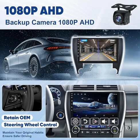 Upgraded Android 14 Car Radio 4+64G for Toyota Camry 2015 2026 2017 Wireless Carplay Android Auto, 10.1 inch Touch Screen Car Stereo with Backup Camera, AM/FM/RDS, AUX, DSP, SWC in Kuwait