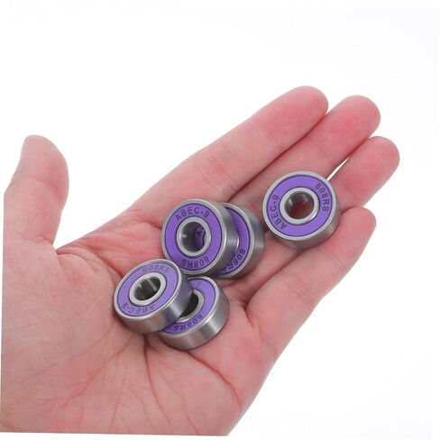 Garneck 8pcs Longboard Wheel Bearings 608rs for Quad Skate and Skateboard, Purple Pu Carbon Steel Material, Smooth Rolling and Easy Maintenance, for Night Use and Indoor Use in Kuwait