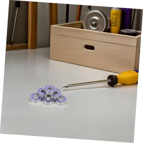 Garneck 8pcs Longboard Wheel Bearings 608rs for Quad Skate and Skateboard, Purple Pu Carbon Steel Material, Smooth Rolling and Easy Maintenance, for Night Use and Indoor Use in Kuwait