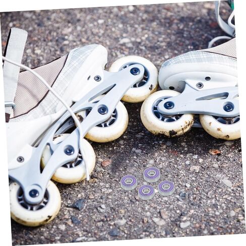 Garneck 8pcs Longboard Wheel Bearings 608rs for Quad Skate and Skateboard, Purple Pu Carbon Steel Material, Smooth Rolling and Easy Maintenance, for Night Use and Indoor Use in Kuwait