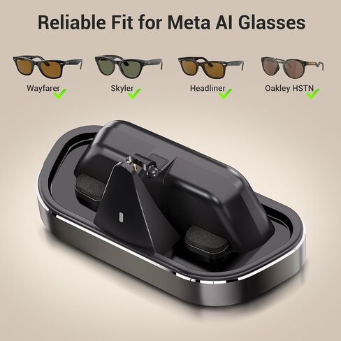 CoBak Charging Station for Meta Ray-Ban Glasses (Gen 1 2), Compatible with Wayfarer, Skyler, Headliner & Oakley Meta HSTN with LED Indicator, Slate in Kuwait