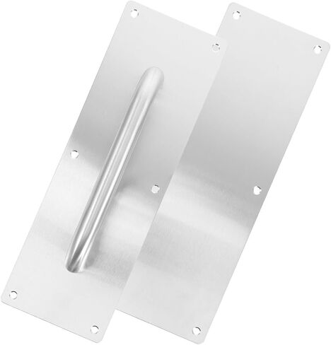 SUPVOX 2pcs Stainless Steel Door Handle Pulls for Fire Doors and Commercial Use Sleek Modern Push Pull Plate Handles Versatile Application in Kuwait