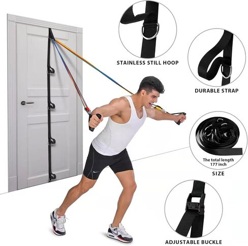 Door Anchor Strap for Resistance Bands, Heavy Duty Multi-Point Door Anchor, Portable Home Gym Workout Equipment for Full Body Training, Fits All Doors, for Men Women Physical Therapy & Travel Fitness in Kuwait