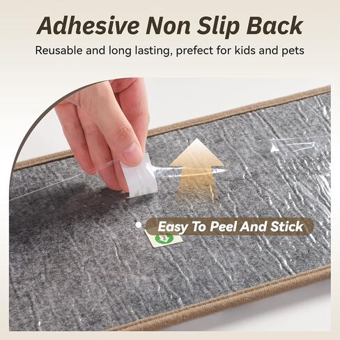 PADOOR Stair Treads Non Slip 15 PCS, 3D Peel and Stick Stair Treads for Wooden Steps Indoor, Residue-Free Adhesive Stair Runner for Kids, Elders & Pets, Washable Carpet for Stairs,8"x30",Brown in Kuwait