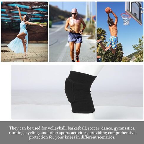 Kisangel 2 Pairs Youth Knee Pads Soft Thickened Sponge Volleyball Soccer Brace Protective Sports Pads for Women and Men Impact Absorption for Training and Outdoor Activities Black Gray in Kuwait