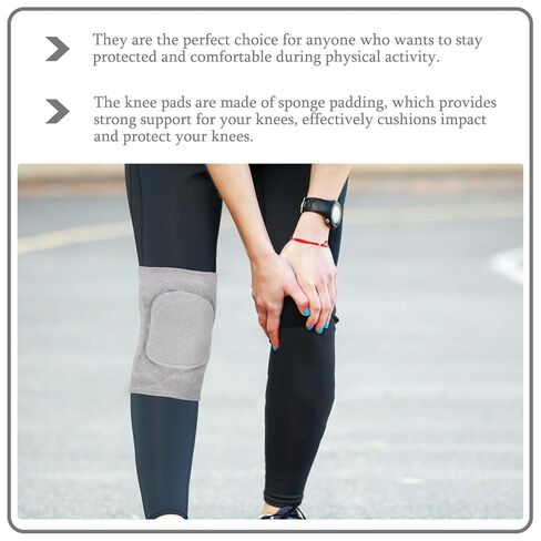 Kisangel 2 Pairs Youth Knee Pads Soft Thickened Sponge Volleyball Soccer Brace Protective Sports Pads for Women and Men Impact Absorption for Training and Outdoor Activities Black Gray in Kuwait