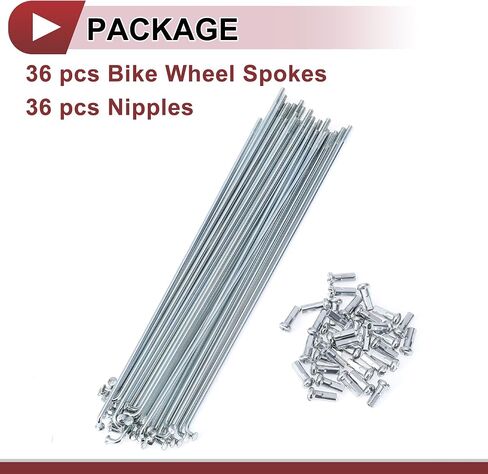 36 Set 13G Bicycle Spokes 171mm Bike Wheel Spokes Galvanized Carbon Steel Silver Tone in Kuwait