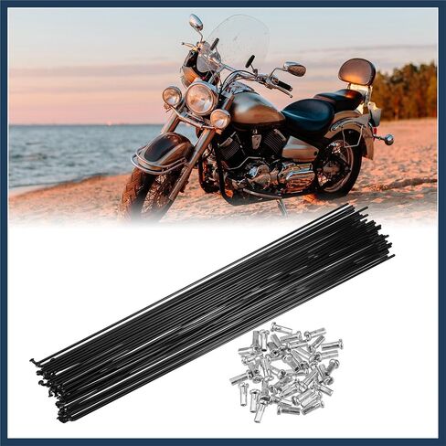 40 Pcs Bicycle Steel Spokes 14G Bike Spoke 292mm Length with Nipples for Most Bicycle Stylish Design in Kuwait