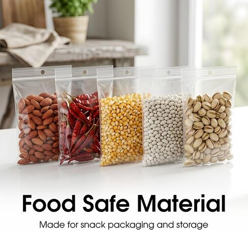 6" X 6" Heavy-Duty Square Zip Bags With Hang Hole for Displays (100 Count) - 4 Mil Plastic Resealable Bags for Storage and Packaging - Spartan Industrial in Kuwait