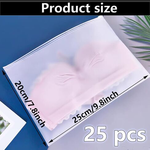 Frosted Zipper Bags for Clothes 25pcs Swimsuit Bags 10x8 inch Bikini Organizer Bags for Packaging T-Shirt, Bathing Suit, with no Holes and Reinforced Sides in Kuwait