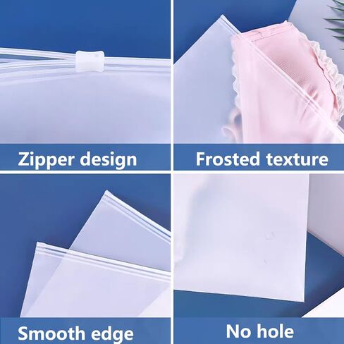 Frosted Zipper Bags for Clothes 25pcs Swimsuit Bags 10x8 inch Bikini Organizer Bags for Packaging T-Shirt, Bathing Suit, with no Holes and Reinforced Sides in Kuwait