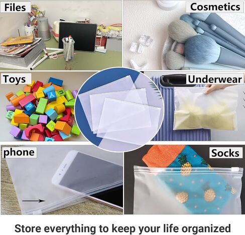 Frosted Zipper Bags for Clothes 25pcs Swimsuit Bags 10x8 inch Bikini Organizer Bags for Packaging T-Shirt, Bathing Suit, with no Holes and Reinforced Sides in Kuwait