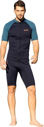 GoldFin Men Wetsuit Top and Mens Wetsuit Shorts Neoprene 2mm for Cold Water Swimming Scuba Diving Surfing Snorkeling Kayaking Navy X-Large in Kuwait