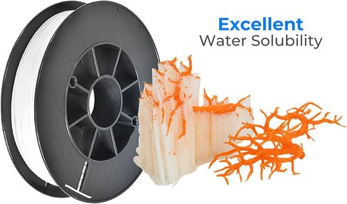 PVA Filament, Water Soluble Support 3D Printer Filament 1.75mm 0.5KG Spool for 3D Printers, Natural in Kuwait