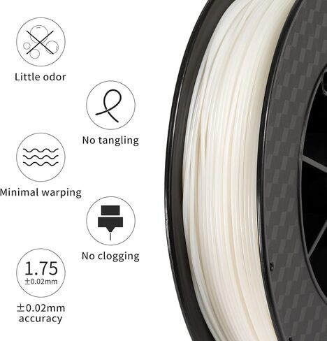 PVA Filament, Water Soluble Support 3D Printer Filament 1.75mm 0.5KG Spool for 3D Printers, Natural in Kuwait