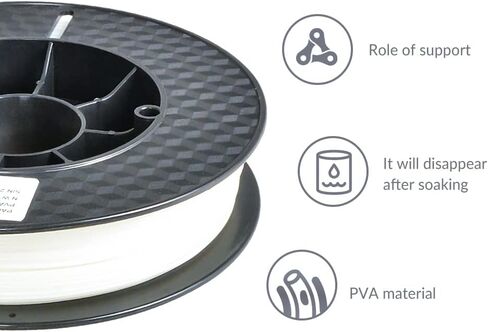 PVA Filament, Water Soluble Support 3D Printer Filament 1.75mm 0.5KG Spool for 3D Printers, Natural in Kuwait