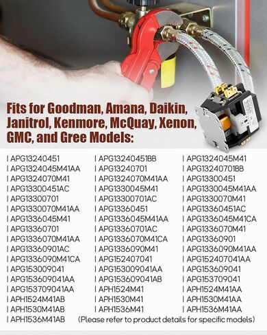 CONT2P025024VS Double Pole Contactor, 24V 25A 2 Pole Condenser Contactor, for Air Conditioner Compressor,Compatible with Goodman/Amana/Daikin/Kenmore in Kuwait