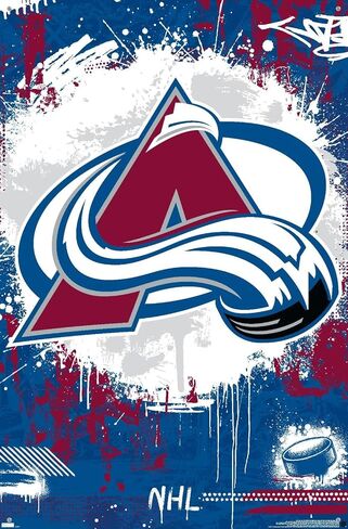 ملصق حائط من Trends International NHL Colorado Avalanche - شعار الحد الأقصى 23، 22.37 بوصة × 34.00 بوصة، حزمة ملصق ودبابيس دفع in Kuwait