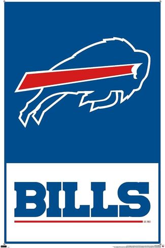 ملصق حائط بشعار 21 من Trends International NFL Buffalo Bills، 22.37 بوصة × 34.00 بوصة، ملصق ممتاز وحزمة دبابيس الدفع in Kuwait
