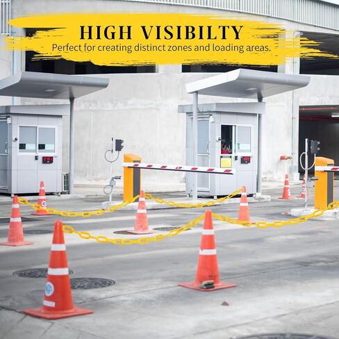 100Ft Plastic Chain Links Chain Barrier Weatherproof Safety Links for Crowd Control Barriers Queue Line Parking Driveway Decoration (Black) in Saudi Arabia