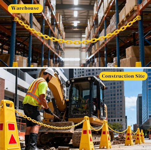100Ft Plastic Chain Links Chain Barrier Weatherproof Safety Links for Crowd Control Barriers Queue Line Parking Driveway Decoration (Black) in Saudi Arabia