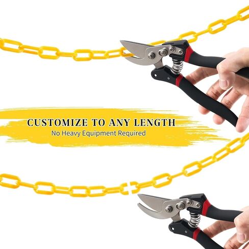 100Ft Plastic Chain Links Chain Barrier Weatherproof Safety Links for Crowd Control Barriers Queue Line Parking Driveway Decoration (Black) in Saudi Arabia