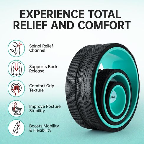 GymCope 3pack Back Wheel Foam Roller – Targeted Back & Neck Relief, Lumbar Spine Stretcher, Spinal Decompression Stretcher, Massage Roller with Density Foam for Physical Therapy, Supports 500lbs in Kuwait