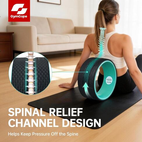 GymCope 3pack Back Wheel Foam Roller – Targeted Back & Neck Relief, Lumbar Spine Stretcher, Spinal Decompression Stretcher, Massage Roller with Density Foam for Physical Therapy, Supports 500lbs in Kuwait