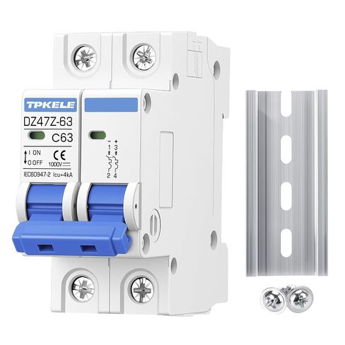 DZ47 2P 32A DC Circuit Breaker 1000V, Miniature DIN Rail DC Isolator Switch for Solar PV Battery System, Thermal Magnetic Protection MCB in Kuwait