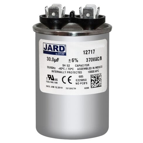 30 uf/MFD 370 VAC Round Run Capacitor Replaces 325P306H37M30N4X SE3037 37300R CR30X370R PRC30A TRC30 in Kuwait