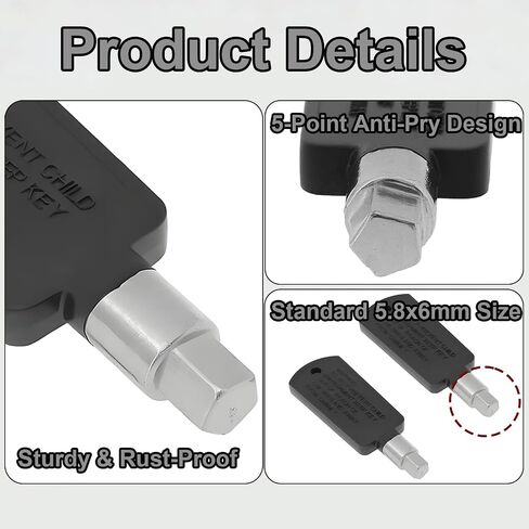 2 Pcs Fridge Key Lock Freezer,Freezer Key Replacement,Pentagonal Hole Key Accessories for Chassis Box Refrigerator,Freezer Door Lock Key for Upright Freezers(Black) in Kuwait