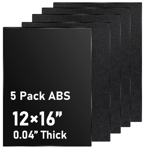 5 عبوات من صفائح بلاستيكية ABS سوداء مقاس 16x12x0.04 بوصة صفائح بلاستيكية مرنة | لوحة بلاستيكية سوداء قابلة للتشكيل بالحرارة عالية الشد لتزيين المنزل والحرف اليدوية in Kuwait