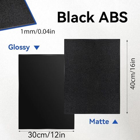 5 عبوات من صفائح بلاستيكية ABS سوداء مقاس 16x12x0.04 بوصة صفائح بلاستيكية مرنة | لوحة بلاستيكية سوداء قابلة للتشكيل بالحرارة عالية الشد لتزيين المنزل والحرف اليدوية in Kuwait