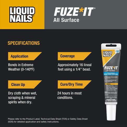 Liquid Nails Fuze*It All Surface Construction Adhesive (LN-2000W), 5 oz in Kuwait