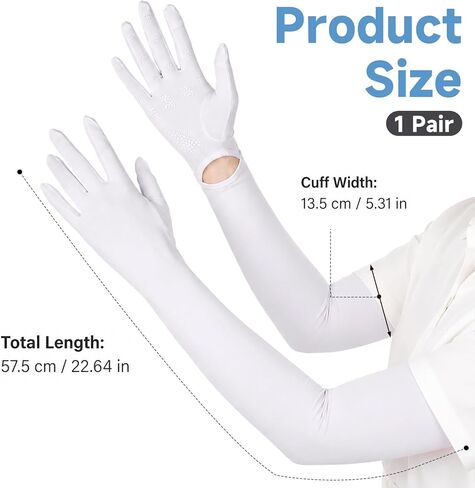 Sun Gloves for Women Uv Protection, Cooling White Driving Gloves Women UV Protection for Outdoor Sports, Non Slip Full Finger Protect Arm Glove for Cycling Fishing Golf in Kuwait