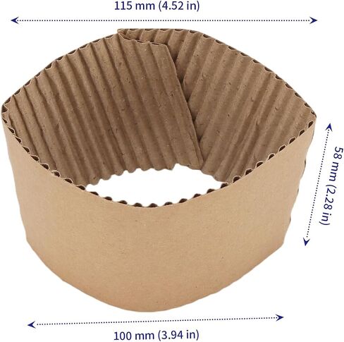 SOUJAP 400 PCS Coffee Cup Sleeves, 8 oz Disposable Kraft Paper Cup Sleeves Hot Drinks for Home, Office, Coffee shop, Brown in Kuwait
