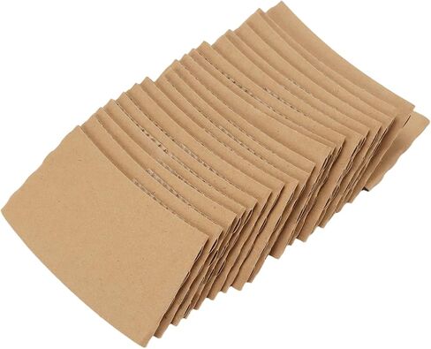 SOUJAP 400 PCS Coffee Cup Sleeves, 8 oz Disposable Kraft Paper Cup Sleeves Hot Drinks for Home, Office, Coffee shop, Brown in Kuwait