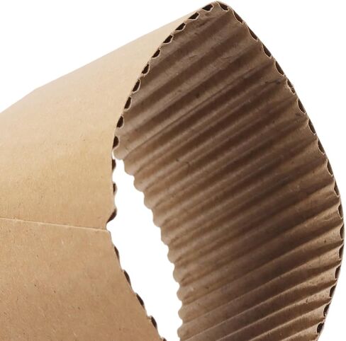 SOUJAP 400 PCS Coffee Cup Sleeves, 8 oz Disposable Kraft Paper Cup Sleeves Hot Drinks for Home, Office, Coffee shop, Brown in Kuwait