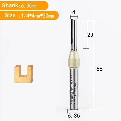 Arden 6.35mm CNC TCT Straight End Mill Woodworking Tool Carbide Cutter 1/4 Shank Router Bit for MDF Plywood Chipboard Slot Drill(T01806) in Kuwait