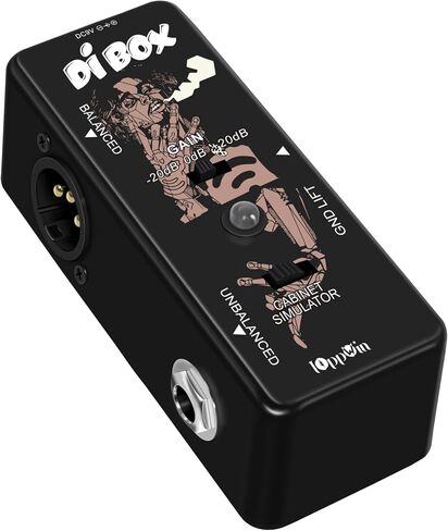 Rowin LEF-331 Active DI Box Pedal – Mini Direct Injection Box with Cabinet Simulator, Gain Control (-20dB to +20dB), Ground Lift, XLR Balanced & 1/4" Unbalanced Outputs, True Bypass, Metal Shell in Saudi Arabia