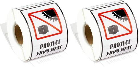 Protect from Heat Stickers, 2 x 3 Inch, 600 Labels | 2 Packs of 300, Caution Warning Labels, International Shipping, Moving Handling, Adhesive in Saudi Arabia