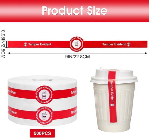 500 Pcs Safe Secure Tamper Evident Seal Stickers 1x9 Inch Safe Tamper Proof Labels Food Delivery Stickers Sealed for Drink Lids Food Delivery Freshness Seals in Saudi Arabia