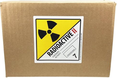 Hazard Class 7 D.O.T. Radioactive II Labels, 4 x 4 Inch Square Yellow Hazmat Stickers, 500 Total Adhesive Labels on a Roll for Shipping and Compliance – Made in the USA in Saudi Arabia