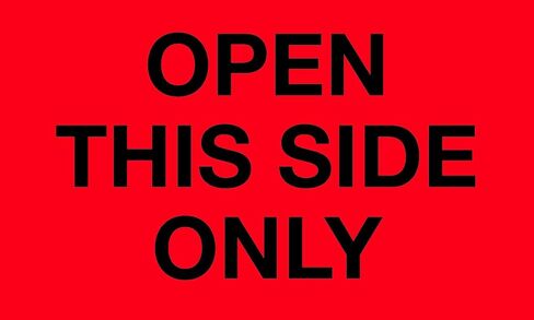 Tape Logic Aviditi Tape Logic 3" x 5","Open This Side Only" Fluorescent Red Warning Sticker, for Shipping, Handling, Packing, and Moving (1 Roll of 500 Labels) in Saudi Arabia