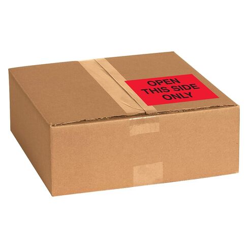 Tape Logic Aviditi Tape Logic 3" x 5","Open This Side Only" Fluorescent Red Warning Sticker, for Shipping, Handling, Packing, and Moving (1 Roll of 500 Labels) in Saudi Arabia