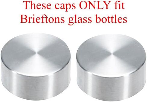 Brieftons Glass Bottles's Lids, Pack of 2 Stainless Steel Caps, Compatible ONLY with Brieftons Glass Bottles in Saudi Arabia